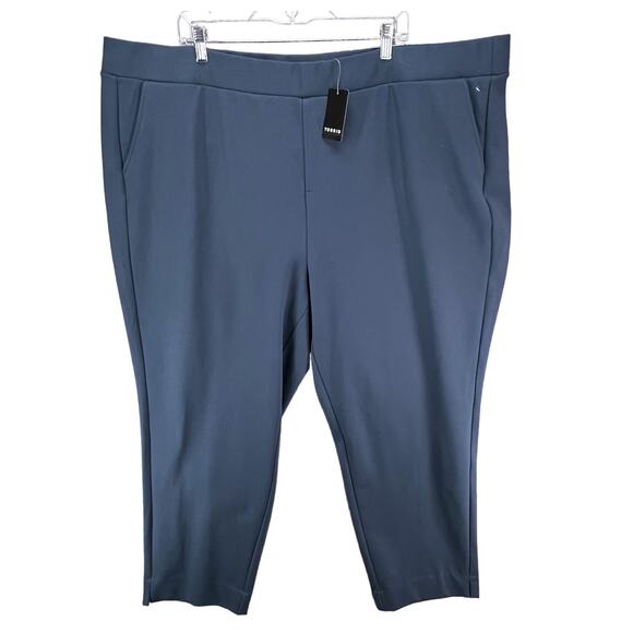 Torrid Studio Pants Women 5X TALL Blue Luxe Ponte Pull On Relaxed Taper Comfort - Picture 2 of 16